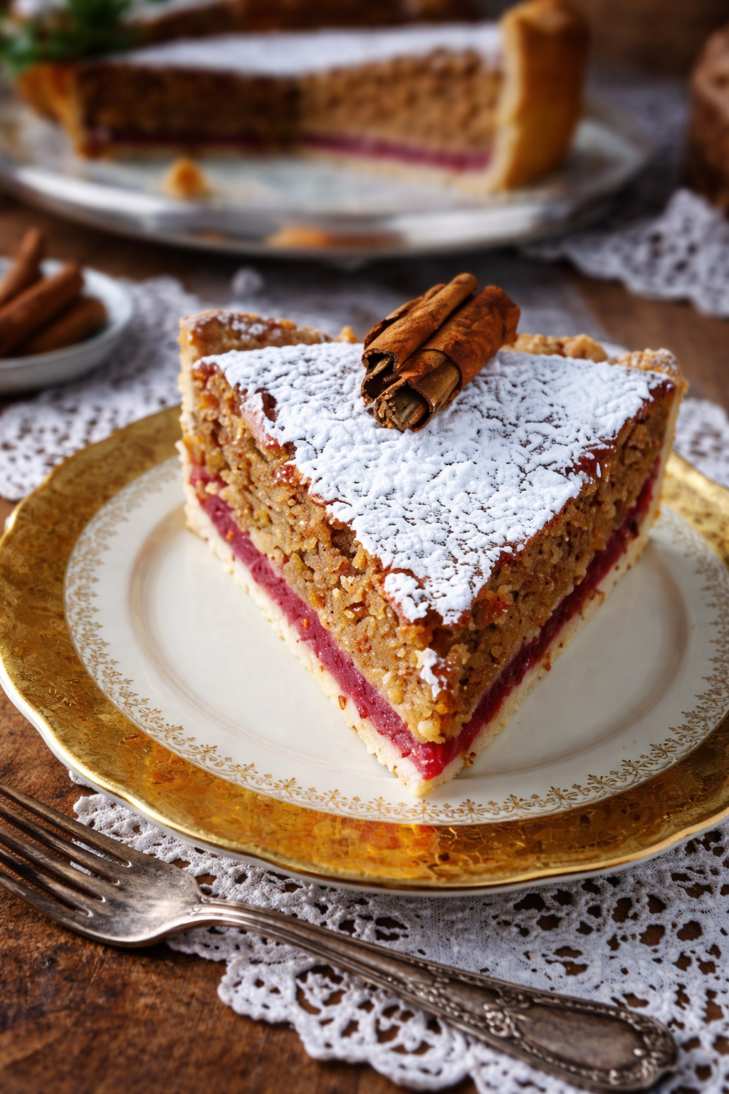 Nussiger Zimtkuchen mit Pflaumenfüllung