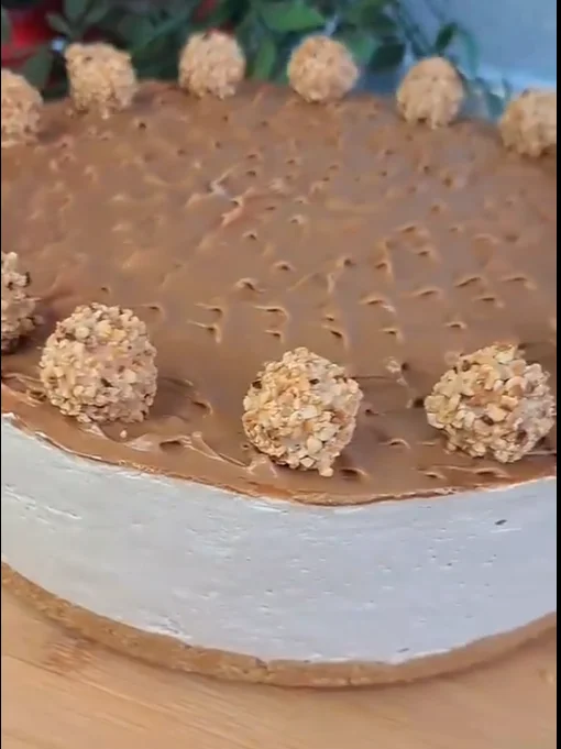 Käsekuchen mit Haselnusscremeaufstrich