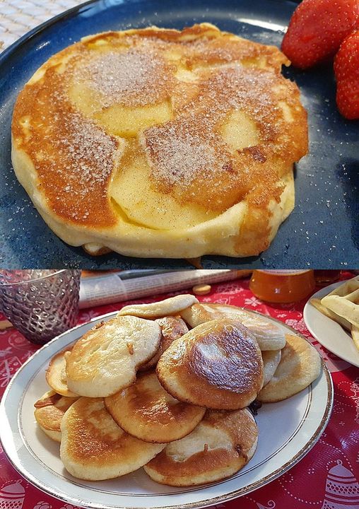 Fluffige, dicke Obstpfannkuchen