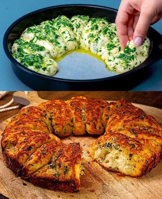Selbstgebackenes leckerer Knoblauchbrot
