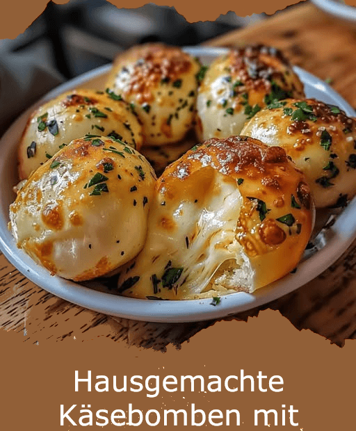 Käsebomben mit geschmolzenem Käse und Knoblauchbutter“