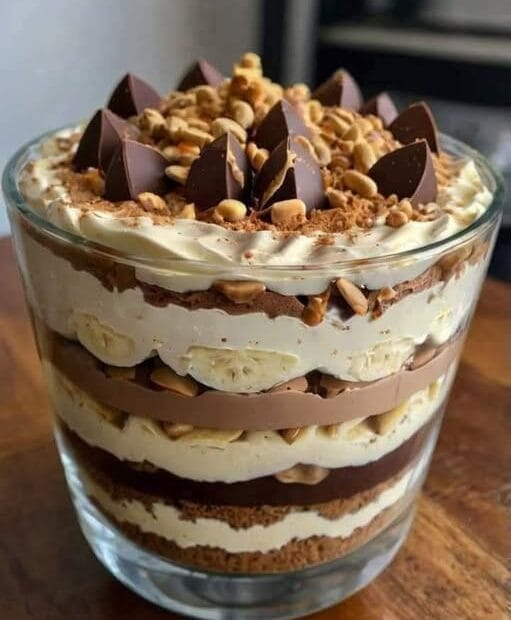 Schokoladen-Erdnussbutter-Bananen-Creme-Trifle