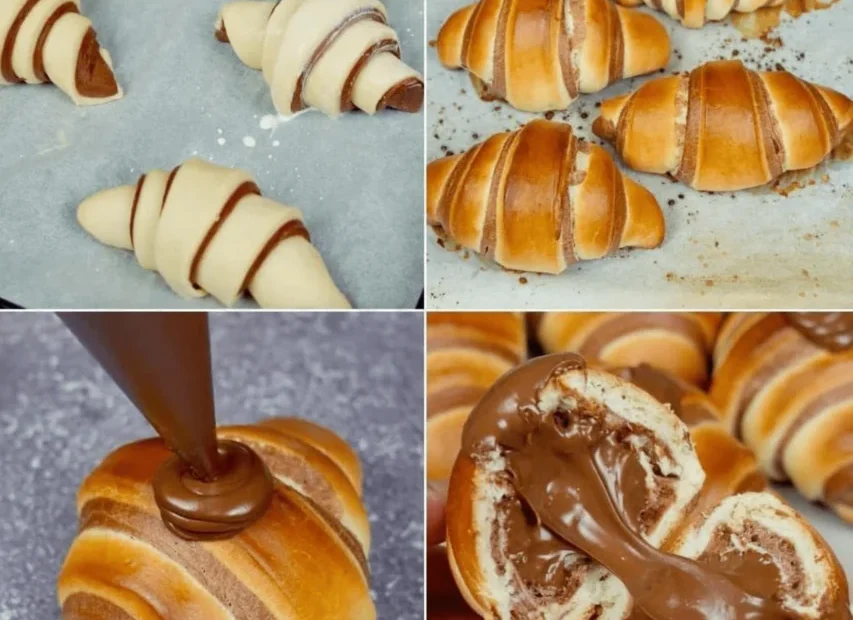 „Schokoladen-Croissants Teig ausrollen