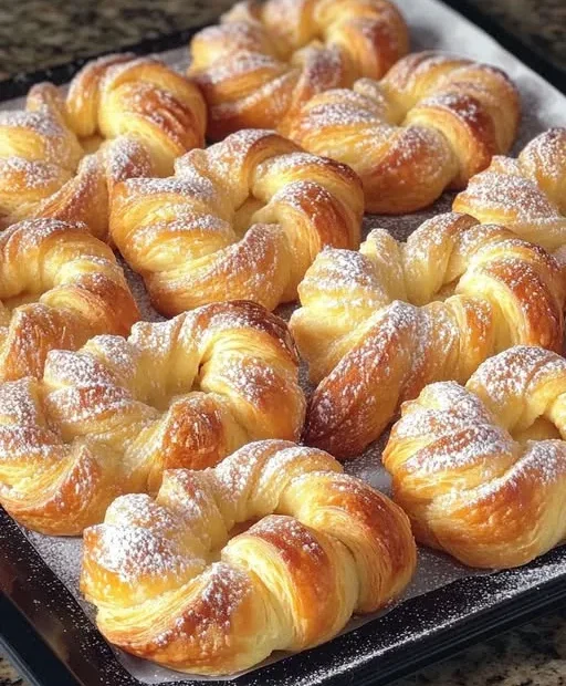 Blätterteig gefullt mit 250 g Quark & Vanillepudding