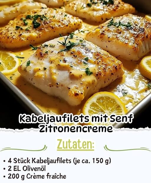 Kabeljau mit Senf-Zitronenkruste