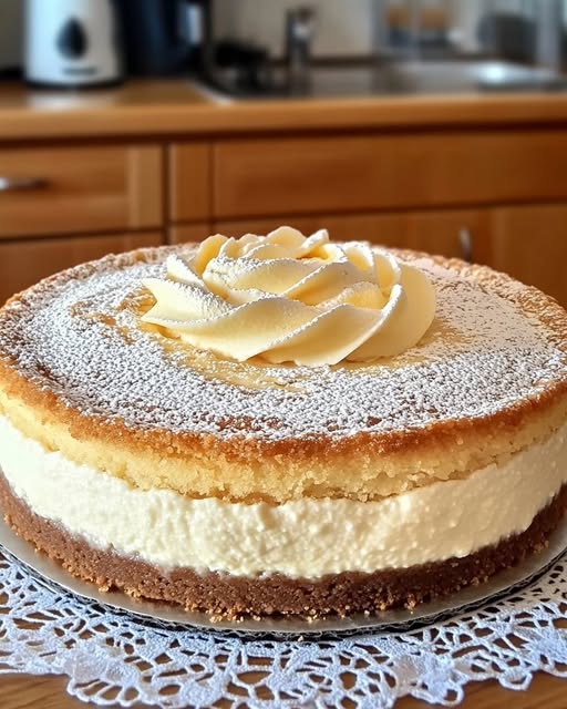 Quark-Schneekuchen mit Vanillepudding