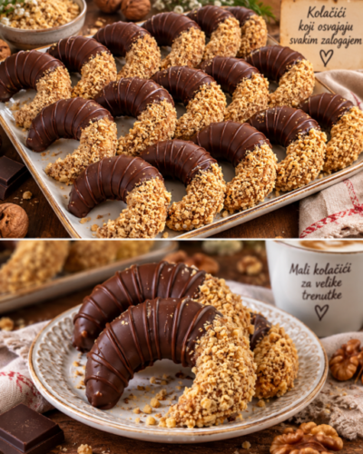 Čokoladne kiflice s orasima – prhni kolačići koji se tope u ustima 🍫🌰