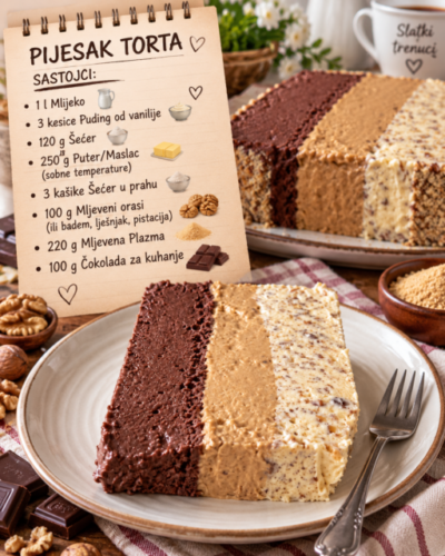 PIJESAK TORTA SA PUDINGOM I PLAZMOM