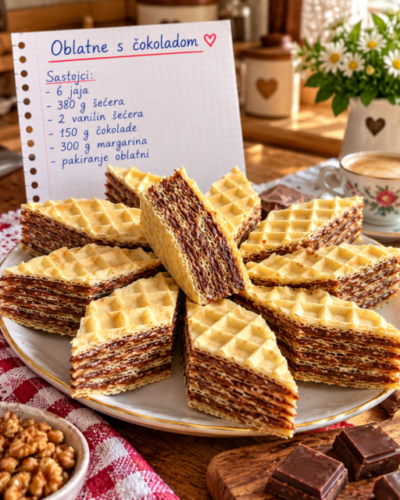 Oblatne s čokoladom – starinski kolač koji svi vole! 🍫❤️