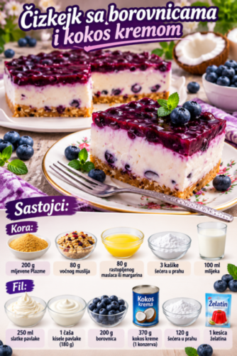 Čizkejk sa borovnicama i kokos kremom
