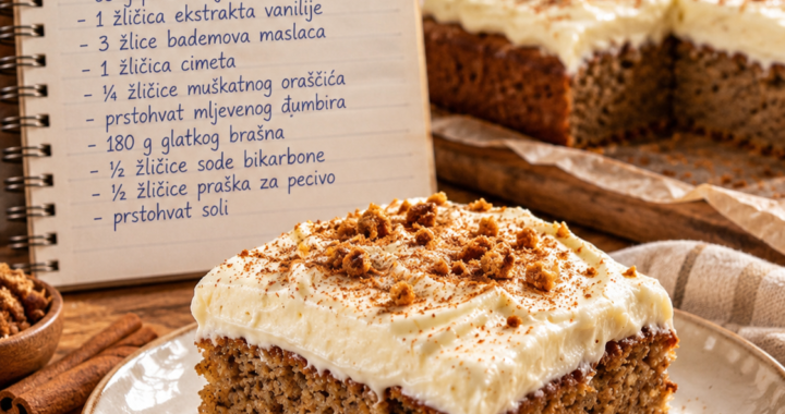 Sočni kolač od banana s kremastim preljevom od sira