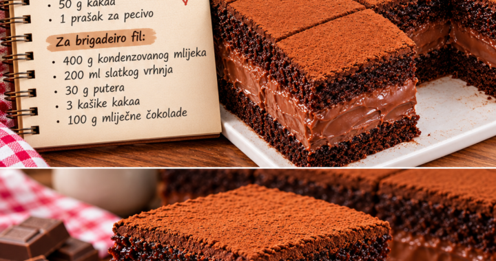 Čokoladna torta s brigadeiro filom i čokoladnim mousseom