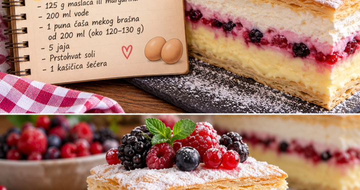 🍰❤️ Karpati kolač sa šumskim voćem – kremasto čudo koje se topi u ustima!